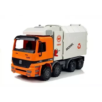 LEAN TOYS Angetriebener Müllwagen Mülltonne