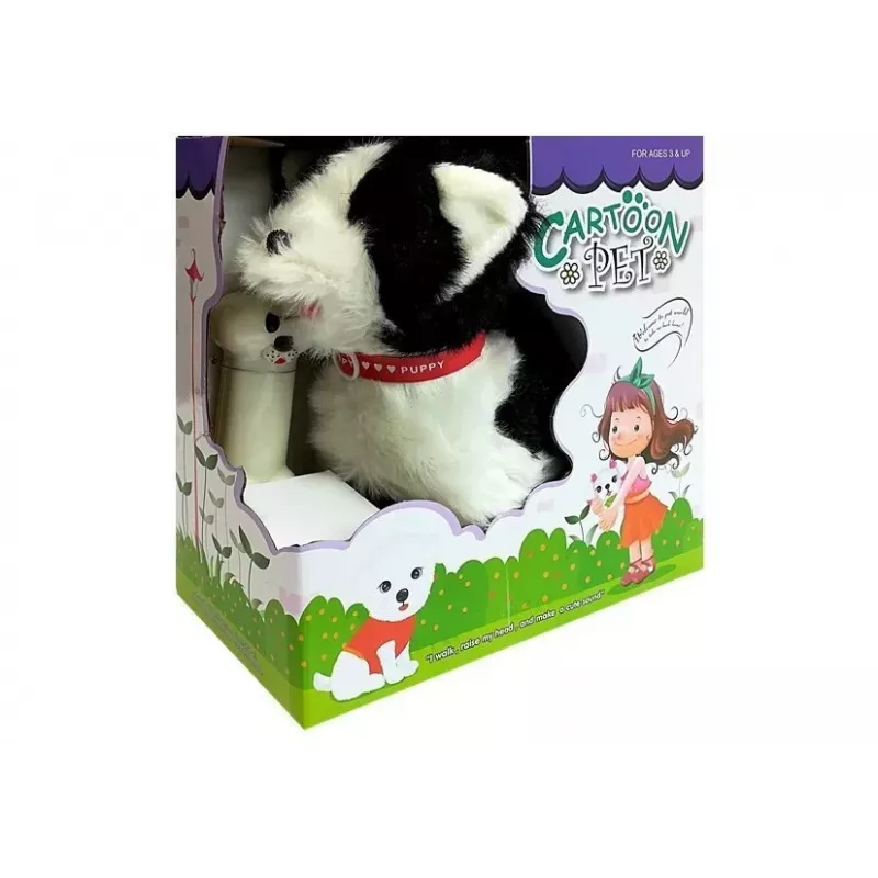 LEAN TOYS Dog on a Leash Interaktiver Husky-Hund