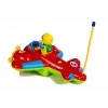 LEAN TOYS Baby R/C Flugzeug mit Lenkrad-Fernsteuerung Rot