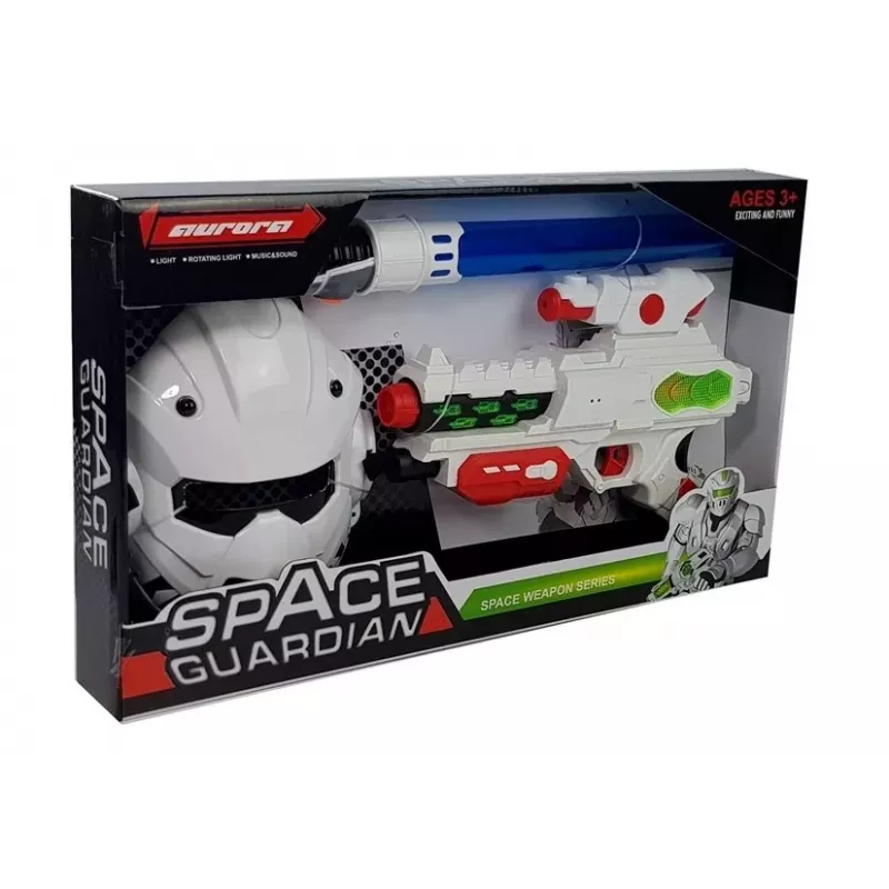 LEAN TOYS Space Laser Gun mit Schwert und Maske