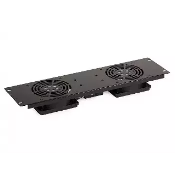 SIGNAL Lüfterpanel A19-2W für 19 inch Rack 2U 2 Lüfter 160m³/h 230V Schwarz