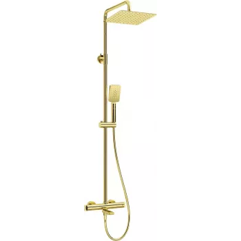 DEANTE Regendusche mit thermostatischer Badewannenarmatur - Arnika Nero, Matt Schwarz