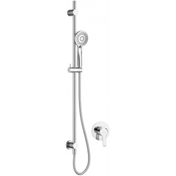 DEANTE Arnika Nero Unterputz-Duschset mit Schiene, Schwarz Matt, 250mm Regendusche, 2 Abgänge
