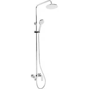 DEANTE Duschkopf mit Badewannenarmatur, Chrom, Wandmontierter Einhebel-Wannenmischer mit Handbrause