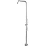 DEANTE Stand-Gartenduschsäule mit Fußbrause, gebürsteter Edelstahl AISI 304, 2 Auslässe, 2150 mm
