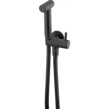 DEANTE Point Bidet Set mit Winkelanschluss - Aufnahmehalter, Chrom, 150 cm Schlauch