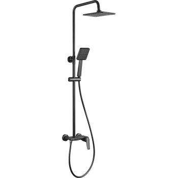 DEANTE Arnika Nero Unterputz-Duschset mit Regendusche und Armatur, Matt Schwarz