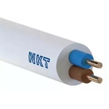NKT Haushaltskabel OMY 2x1mm2 300/300V Weiß Rolle 100m