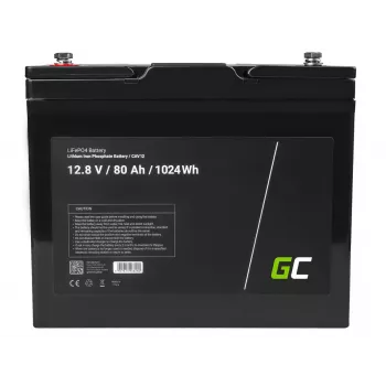 Greencell LiFePO4-Akku für Photovoltaik, Wohnmobile & Boote 12V 12,8V 80Ah