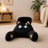 LEAN TOYS Rückenlehne Sitzkissen Rückenstütze für Sessel Bett Katze Schwarz 60 x 40 cm