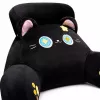 LEAN TOYS Rückenlehne Sitzkissen Rückenstütze für Sessel Bett Katze Schwarz 60 x 40 cm