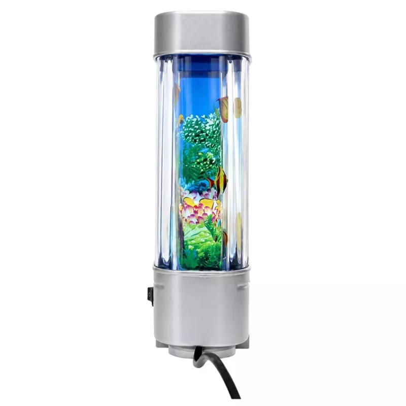 LEAN Künstliches dekoratives Aquarium LED Nachtlicht 3D Fisch bewegt bunt