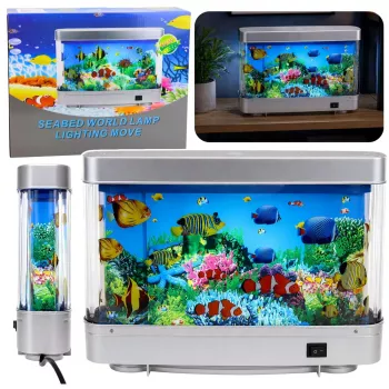 LEAN Künstliches dekoratives Aquarium LED Nachtlicht 3D Fisch bewegt bunt