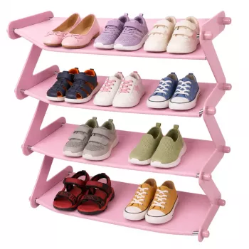 LEAN Schuhschrank Leicht 4-stufig Freistehend Pink