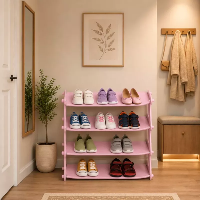 LEAN Schuhschrank Leicht 4-stufig Freistehend Pink