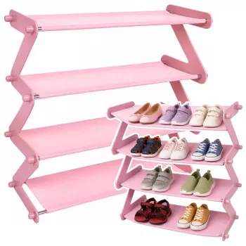 LEAN Schuhschrank Leicht 4-stufig Freistehend Pink
