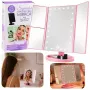 LEAN LED Kosmetikspiegel klappbar vergrößernd Touch-Drehung Pink