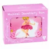 LEAN TOYS Aufzieh-Spieldose Schmuckkästchen für Kinder mit Spiegel Pink