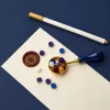 LEAN TOYS Wachssiegel-Set Wachsstempel zum Dekorieren - 6-teiliges Set mit Messingstempel, Schmelzlöffel, Wachsstäbchen und Teelicht