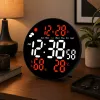 LEAN Digital LED Wanduhr Datum Temperatur Luftfeuchtigkeit Alarm Fernbedienung 25 cm