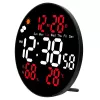 LEAN Digital LED Wanduhr Datum Temperatur Luftfeuchtigkeit Alarm Fernbedienung 25 cm