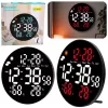 LEAN Digital LED Wanduhr Datum Temperatur Luftfeuchtigkeit Alarm Fernbedienung 25 cm