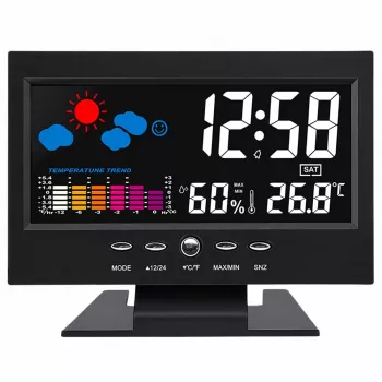 LEAN Digital Clock mit Innenraum-Thermometer und Hygrometer LED Wetterstation