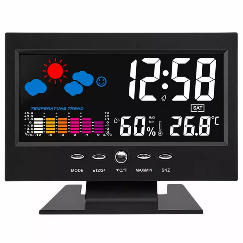 LEAN Digital Clock mit Innenraum-Thermometer und Hygrometer LED Wetterstation