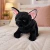 LEAN TOYS Plüschtier Französische Bulldogge Schwarz 22 cm