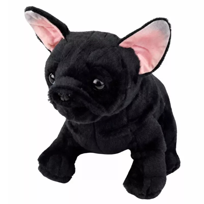 LEAN TOYS Plüschtier Französische Bulldogge Schwarz 22 cm