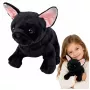 LEAN TOYS Plüschtier Französische Bulldogge Schwarz 22 cm