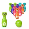 LEAN TOYS Bowling mit Smiley-Gesichtern Lernspiel für Kinder Geschicklichkeitssport 10 Teile