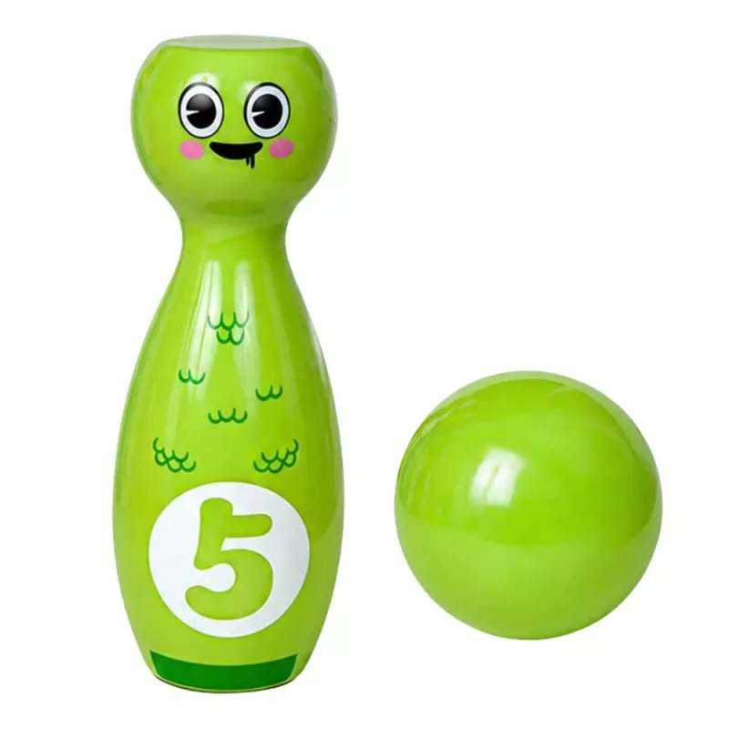 LEAN TOYS Bowling mit Smiley-Gesichtern Lernspiel für Kinder Geschicklichkeitssport 10 Teile