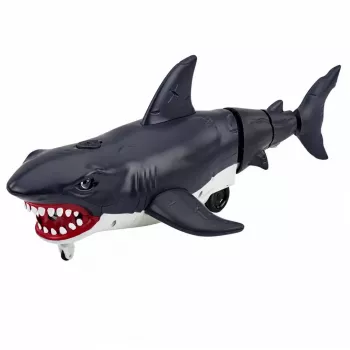 LEAN TOYS RC Shark Fernbedienung Hai, bewegt Schwanz, Lichter, Raucheffekt, Schwarz