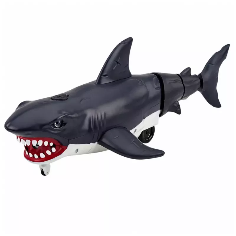 LEAN TOYS RC Shark Fernbedienung Hai, bewegt Schwanz, Lichter, Raucheffekt, Schwarz