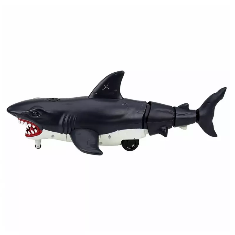 LEAN TOYS RC Shark Fernbedienung Hai, bewegt Schwanz, Lichter, Raucheffekt, Schwarz