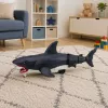 LEAN TOYS RC Shark Fernbedienung Hai, bewegt Schwanz, Lichter, Raucheffekt, Schwarz