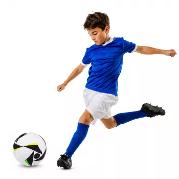 LEAN TOYS Trainingsfußball für Naturrasen, Weiß mit Muster, Größe 5 (22 cm)