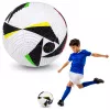 LEAN TOYS Trainingsfußball für Naturrasen, Weiß mit Muster, Größe 5 (22 cm)
