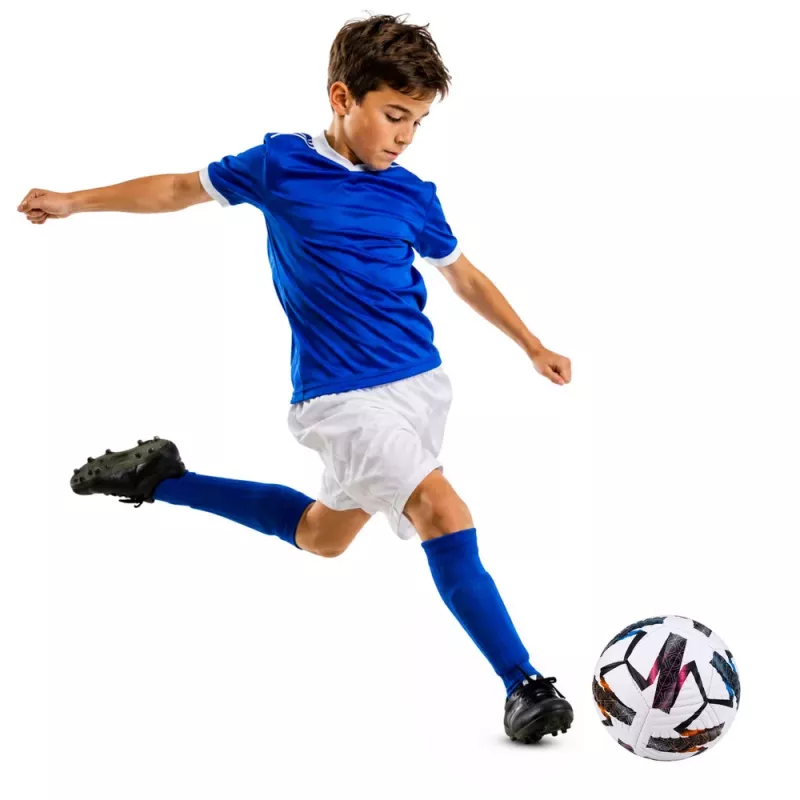 LEAN TOYS Trainingsfußball für Naturrasen, Weiß, gemustert, 22 cm, Größe 5