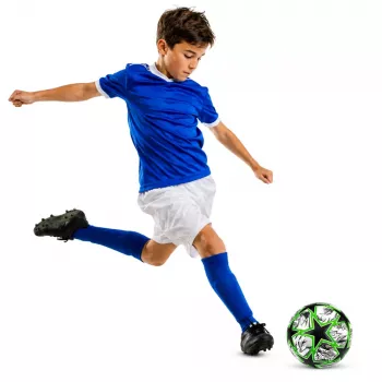LEAN TOYS Trainingsfußball für Rasenplatz Green Stars 22cm Größe 5