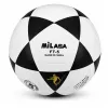 LEAN TOYS Trainingsfußball für Rasenplatz Schwarz-Weiß Milasa 22cm Größe 5