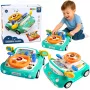 LEAN TOYS Interaktives Bedienfeld Fahrsimulator Auto Lichter Geräusche Blau
