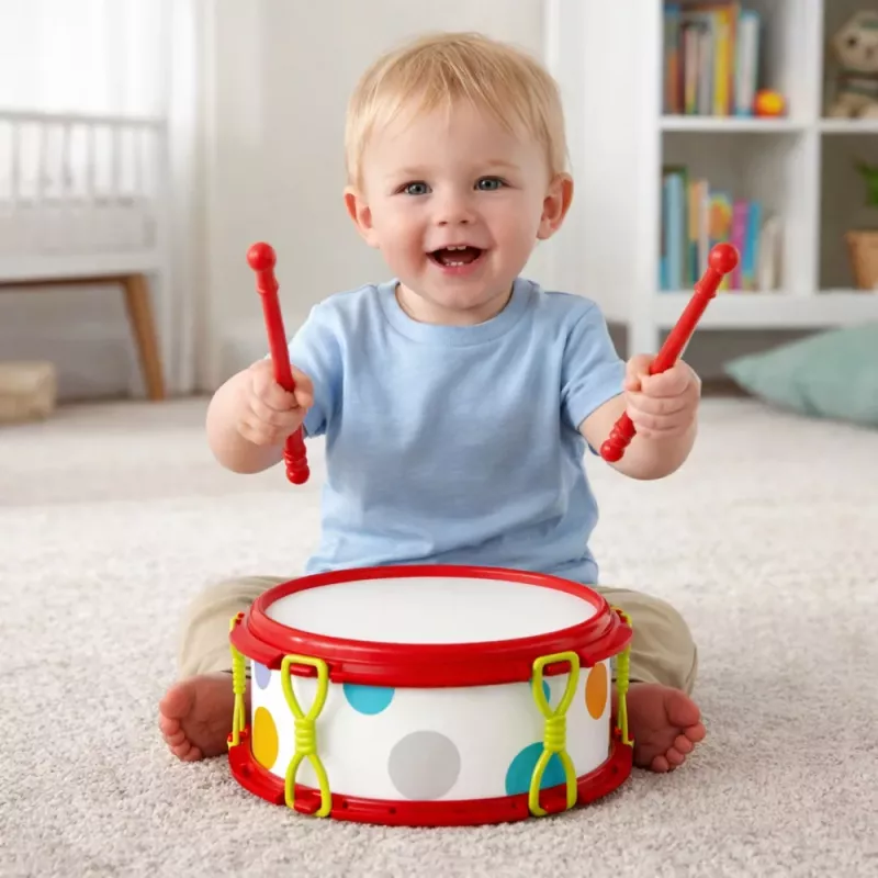 LEAN TOYS Musikinstrumente für Kinder Trommel Rasseln Tamburin Kastagnetten