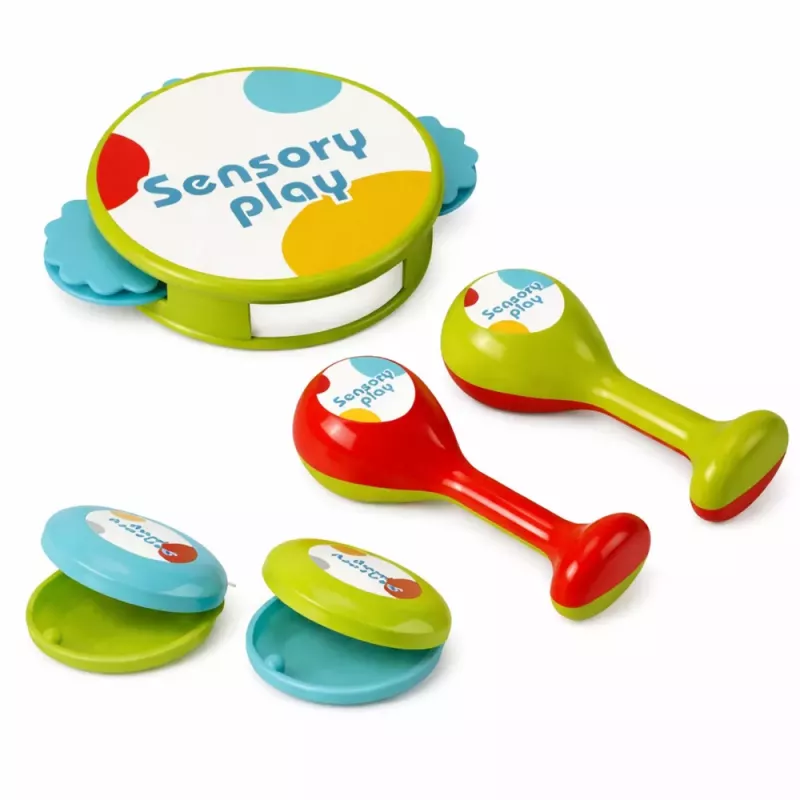 LEAN TOYS Musikinstrumente für Kinder Trommel Rasseln Tamburin Kastagnetten
