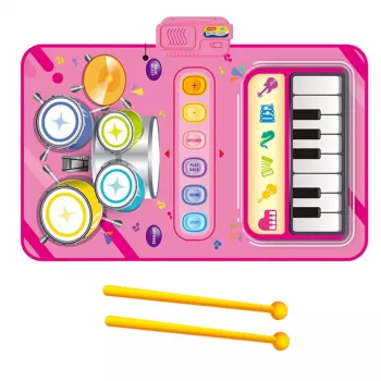 LEAN TOYS Interaktive Musik-Tanzmatte Pädagogisches Schlagzeug Klavier 2 in 1