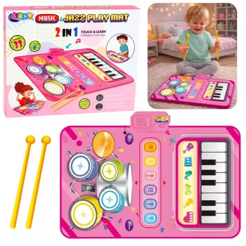 LEAN TOYS Interaktive Musik-Tanzmatte Pädagogisches Schlagzeug Klavier 2 in 1