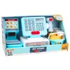 LEAN TOYS Interaktive Registrierkasse mit Scanner, Korb, Lebensmittel, Lichter & Geräusche