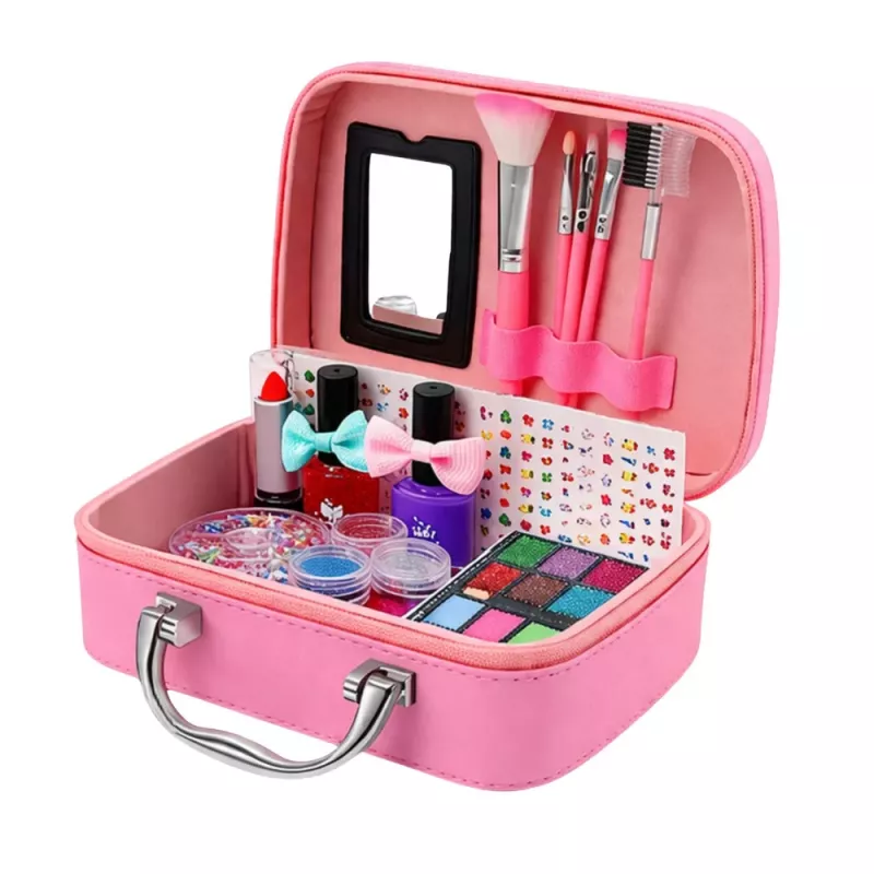 LEAN TOYS Beauty Set Kosmetiktasche für Kinder Nagelzubehör Föhn 20 Teile