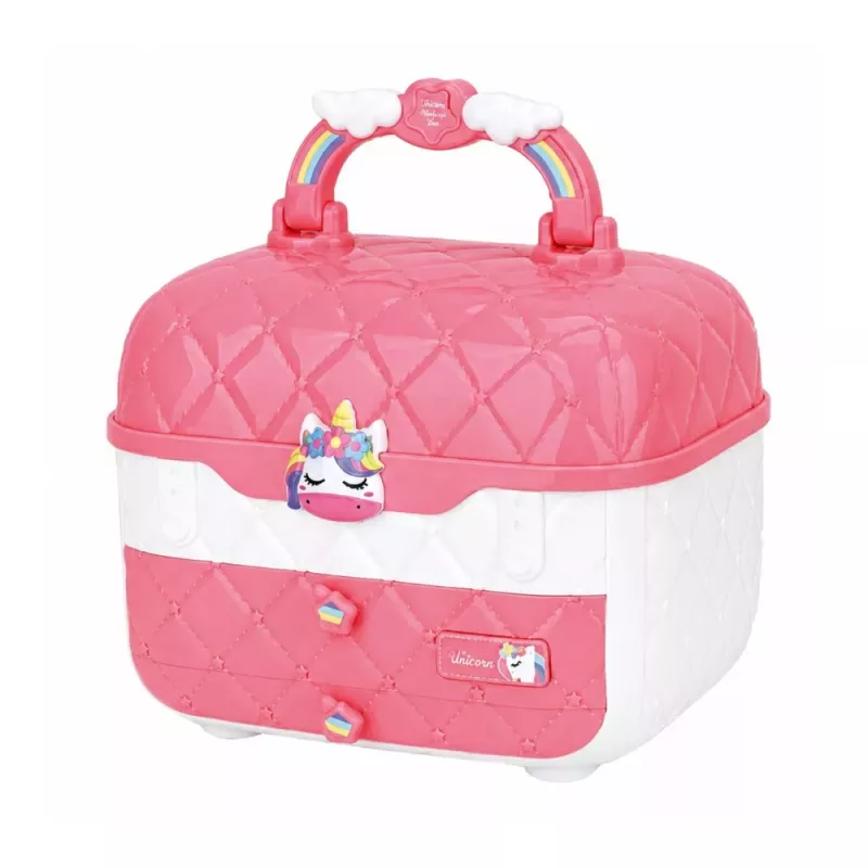 LEAN TOYS Beauty Set Kinder-Schminkkasten Pink Unicorn 72 Teile